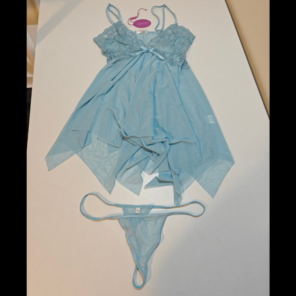 C76 - 2 Pcs Set Super Sexy Women's Lingerie Lace Dress Underwear