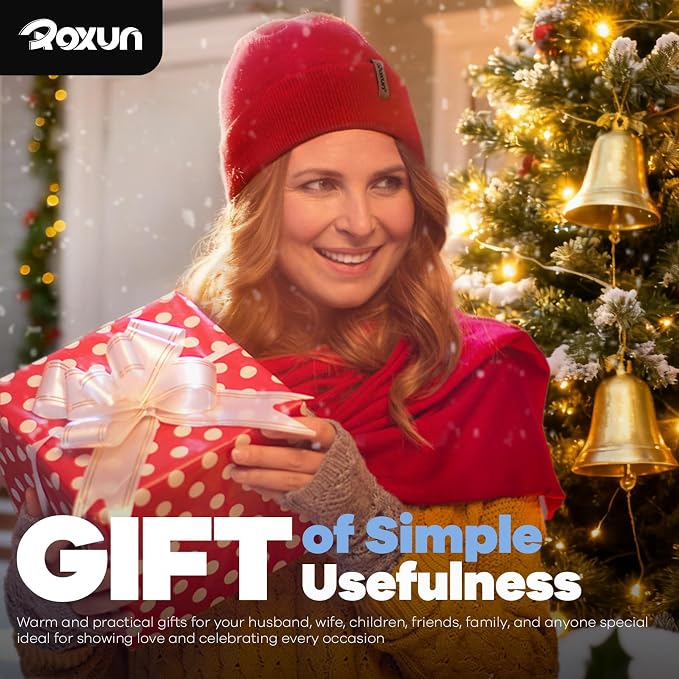 C78 - ROXUN Knitted Beanie with Turn-Up Brim for Men/Women, Soft and Warm Unisex Winter Hat