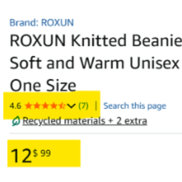 C78 - ROXUN Knitted Beanie with Turn-Up Brim for Men/Women, Soft and Warm Unisex Winter Hat