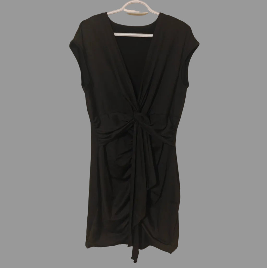 A83 - Women's Sexy Plus Size Bodycon Sleeveless Drawstring Ruched Mini Club Dresses