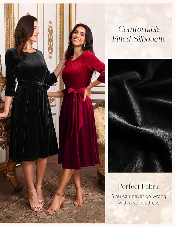 C84 - DRESSTELLS Velvet Cocktail Dress for Women