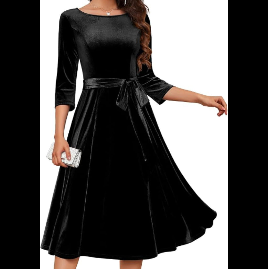C84 - DRESSTELLS Velvet Cocktail Dress for Women
