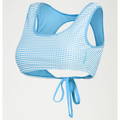 C85 - Speedo Blue Gingham Wrap Bikini Top with UPF50+ Protection