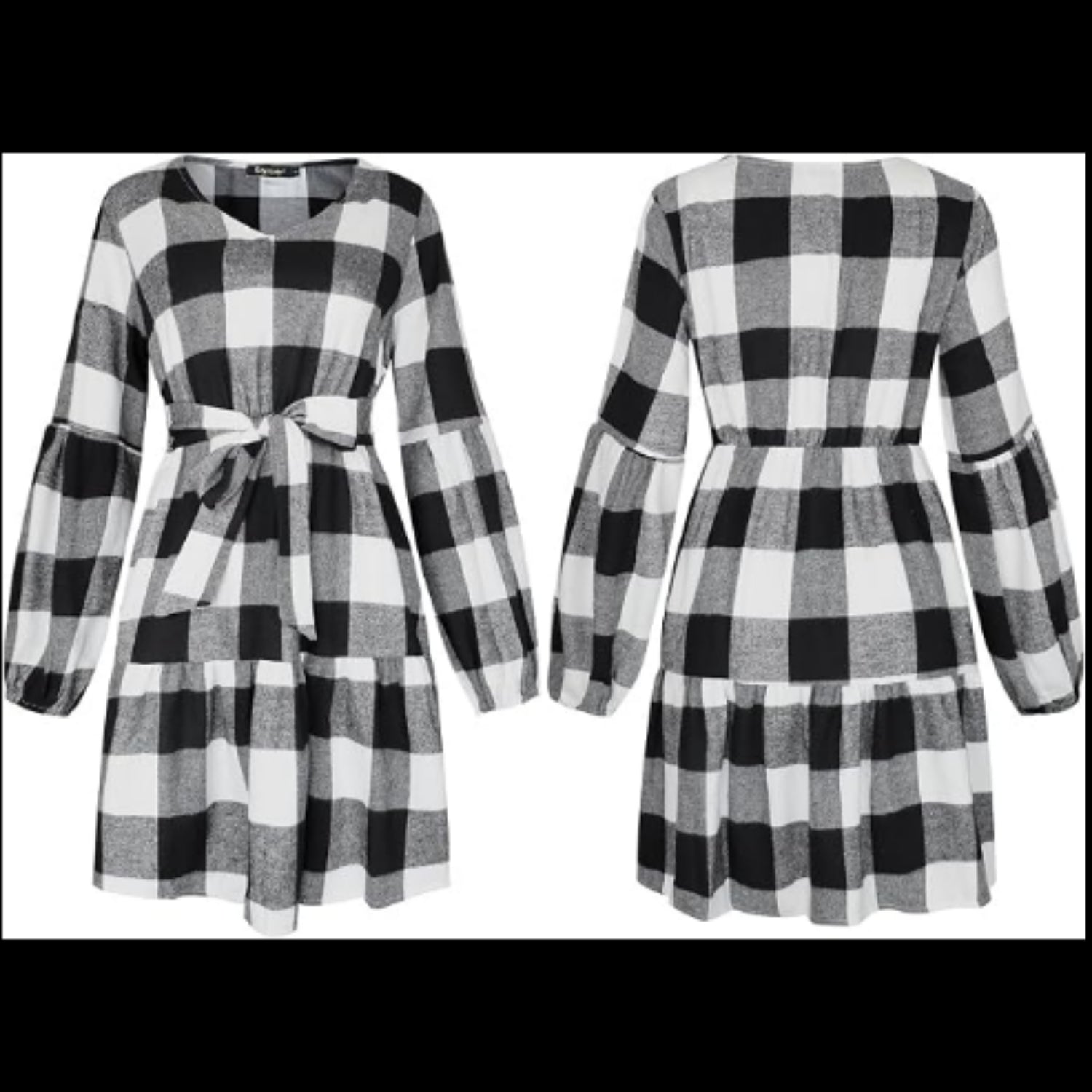 C8 - ROYLAMP Women's Tunic Dresses Long Sleeve V Neck XL