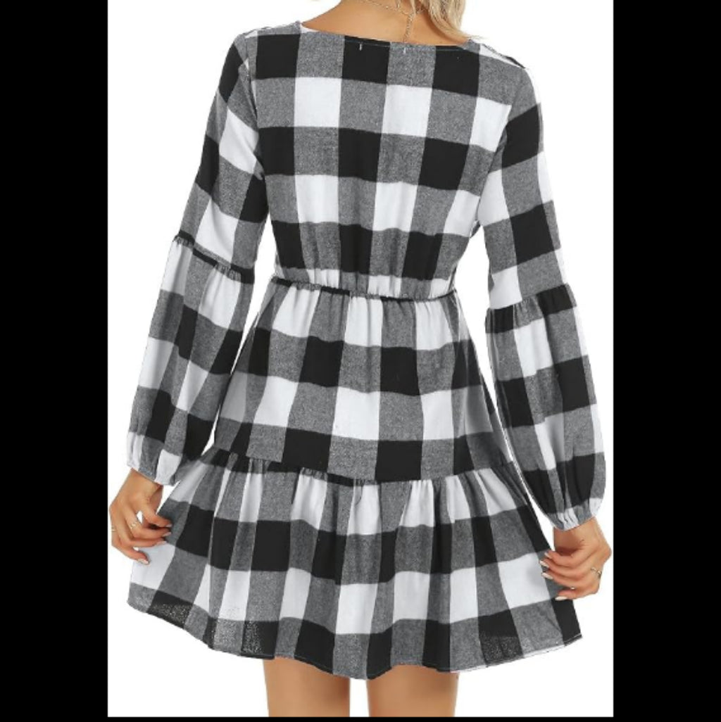 C8 - ROYLAMP Women's Tunic Dresses Long Sleeve V Neck XL