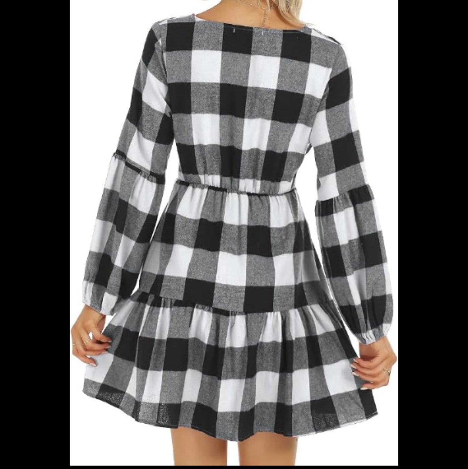 C8 - ROYLAMP Women's Tunic Dresses Long Sleeve V Neck XL