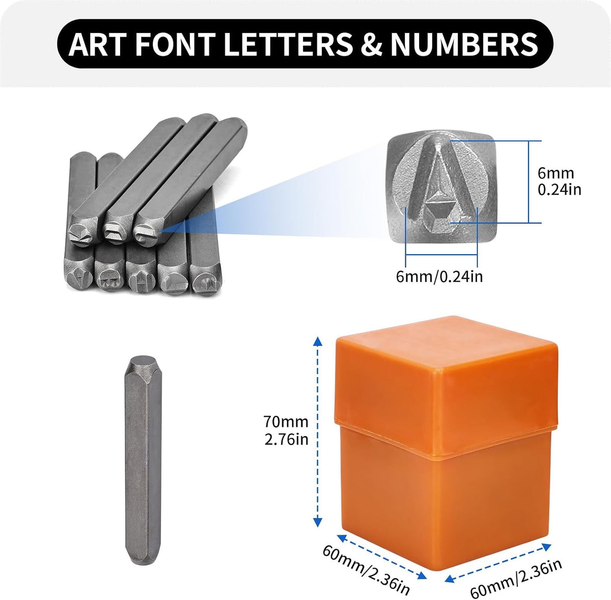 H00 - 36PCS Steel Number and Letter Stamp Punch Tool 6mm