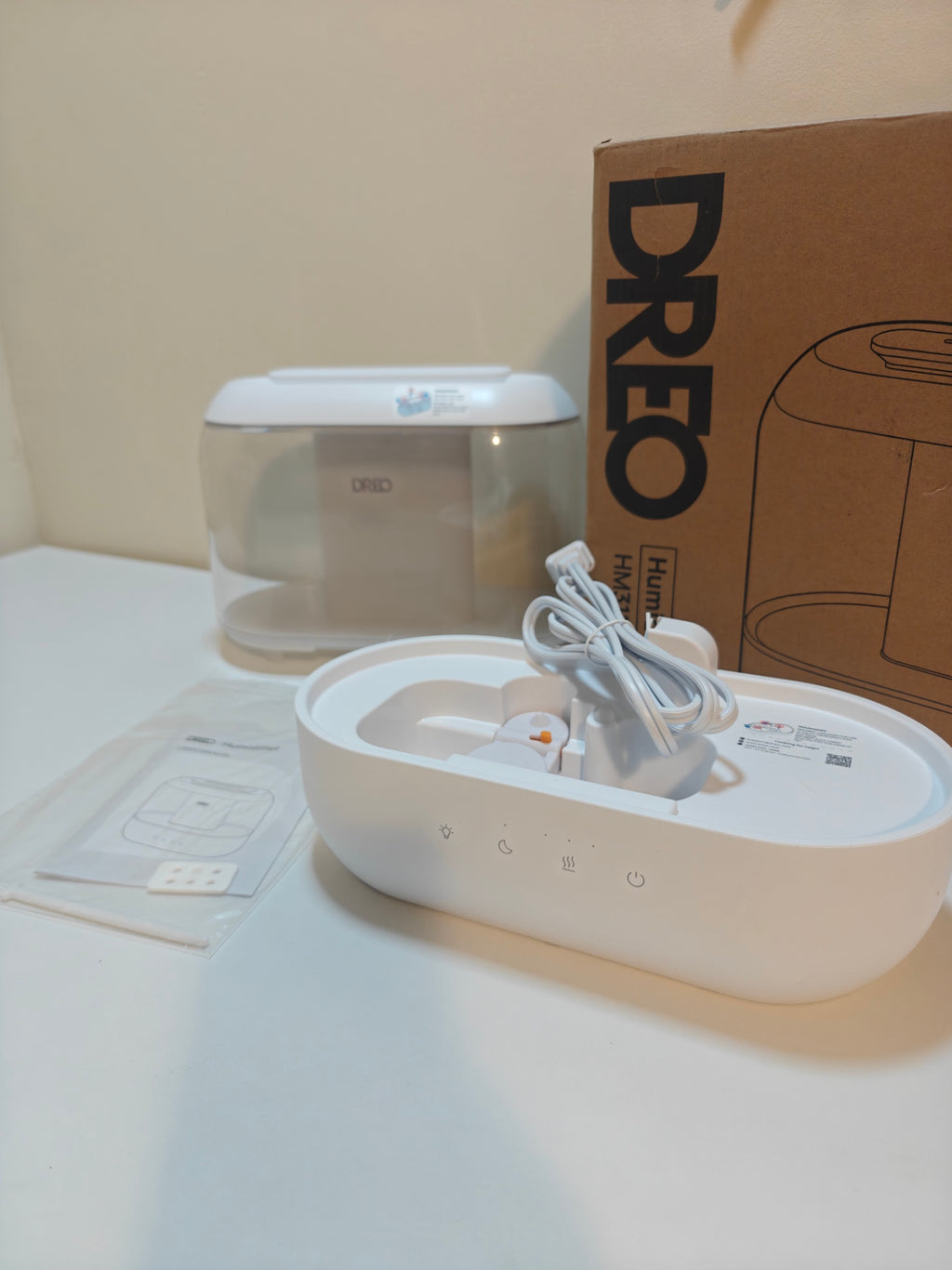 H12 - DREO Humidifiers for Bedroom, 4L Top Fill for Large Room, 36H Runtime [Ultra-Strong Mist Output] Quiet Cool Mist Air Humidifier for Baby Nursery, Plants, Indoor, Night Light, Easy to Clean