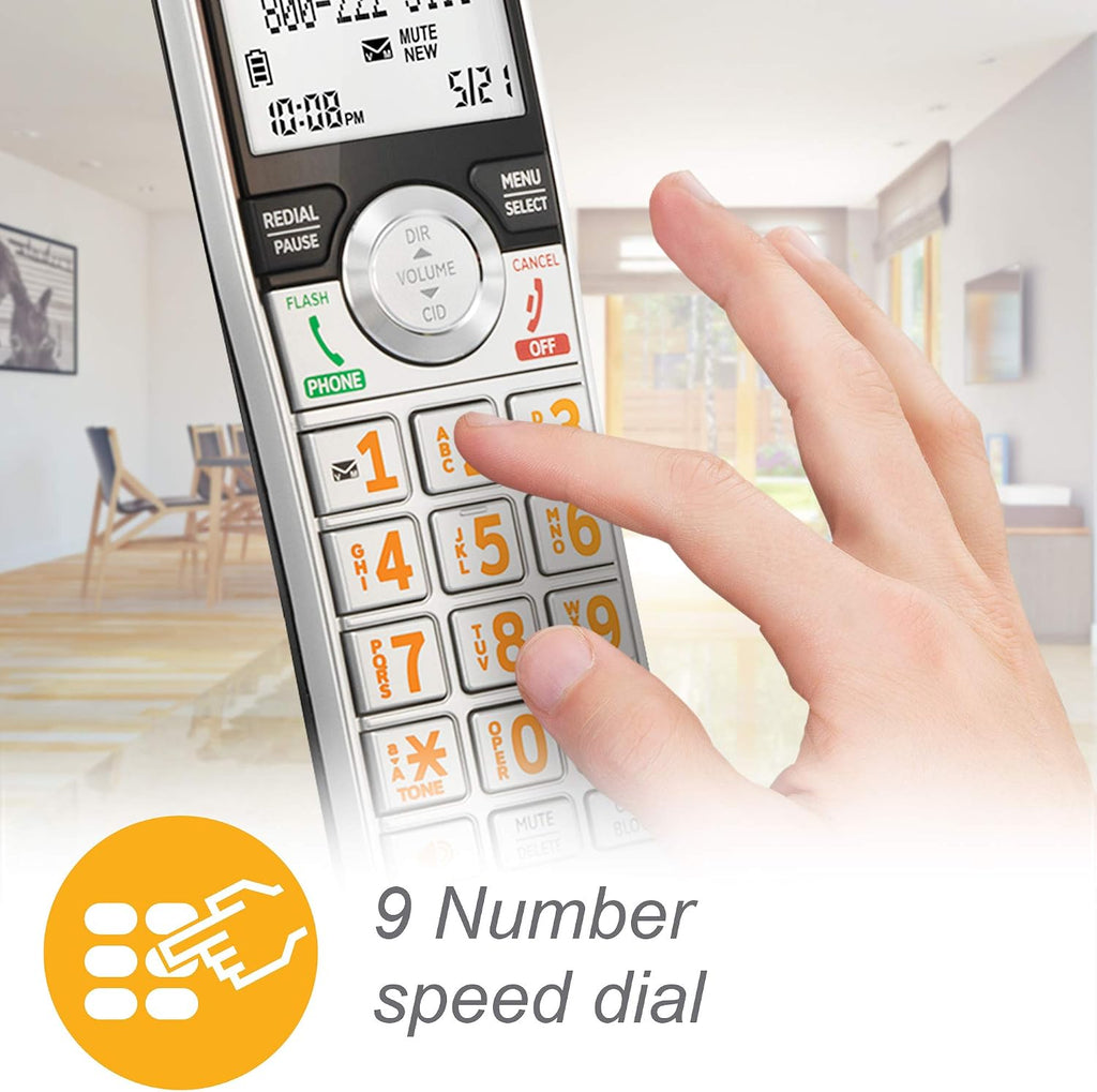 H13 - AT&T CL84207 Dect_6.0 2 Handset Landline Telephone, Black/Silver