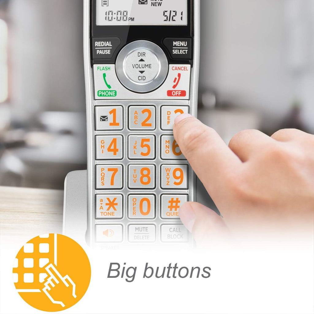 H13 - AT&T CL84207 Dect_6.0 2 Handset Landline Telephone, Black/Silver
