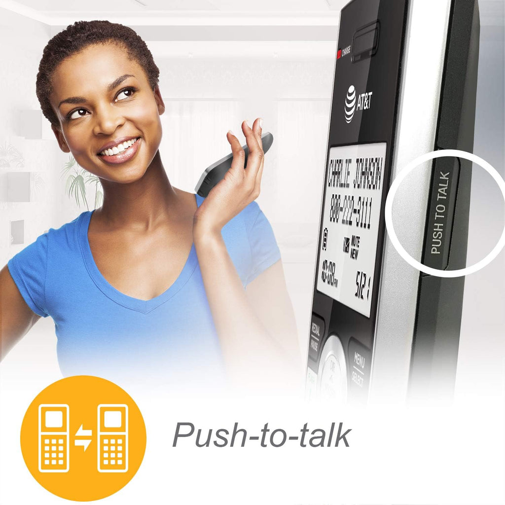 H13 - AT&T CL84207 Dect_6.0 2 Handset Landline Telephone, Black/Silver