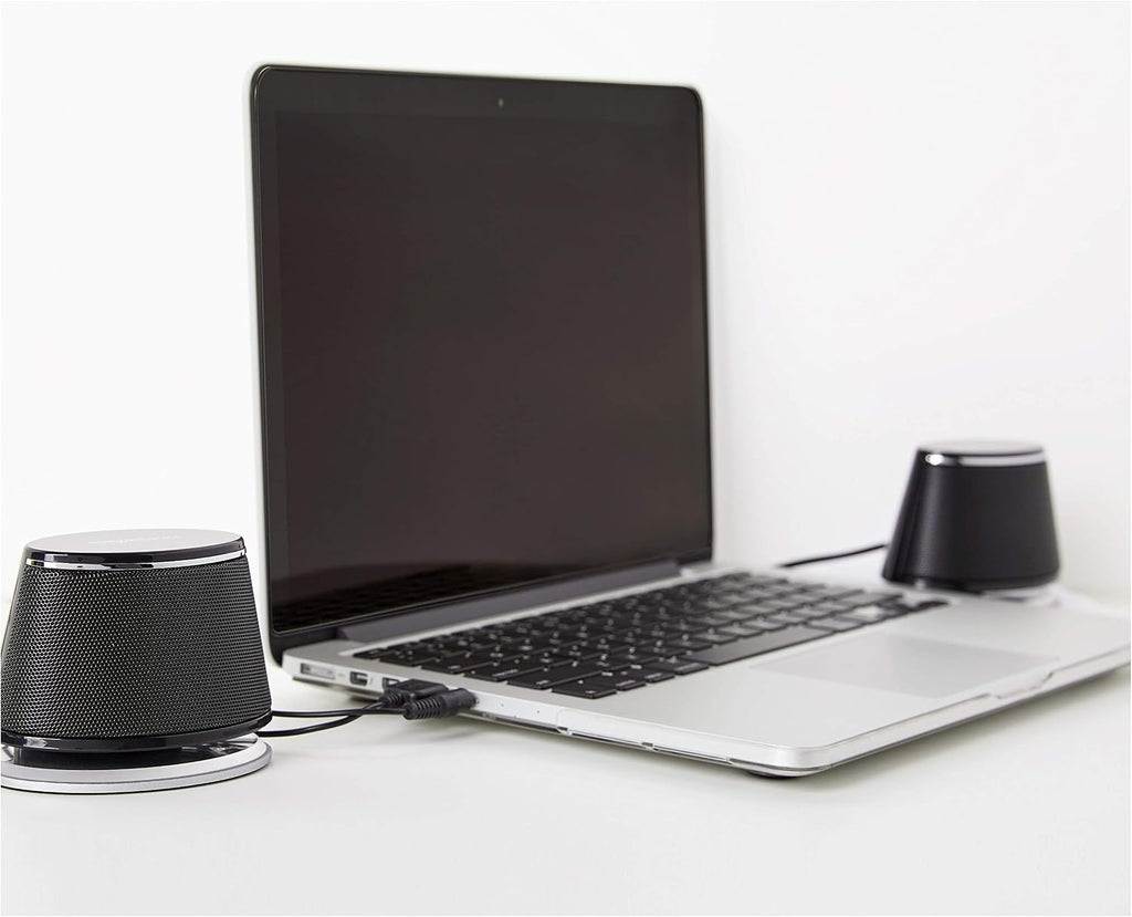 H14 - Amazon Basics Stereo 2.0 Speakers for PC or Laptop, 3.5mm Aux input, USB-Powered, 1 Pair