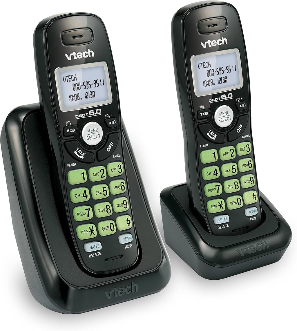 H15 - Vtech Dect 6.0 2-Handset Cordless Phone System with Caller ID, Backlit Keypad and Screen(CS6114-21)