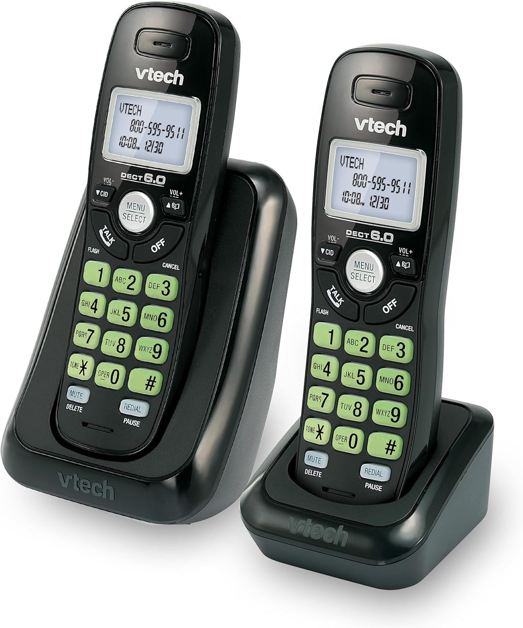 H15 - Vtech Dect 6.0 2-Handset Cordless Phone System with Caller ID, Backlit Keypad and Screen(CS6114-21)