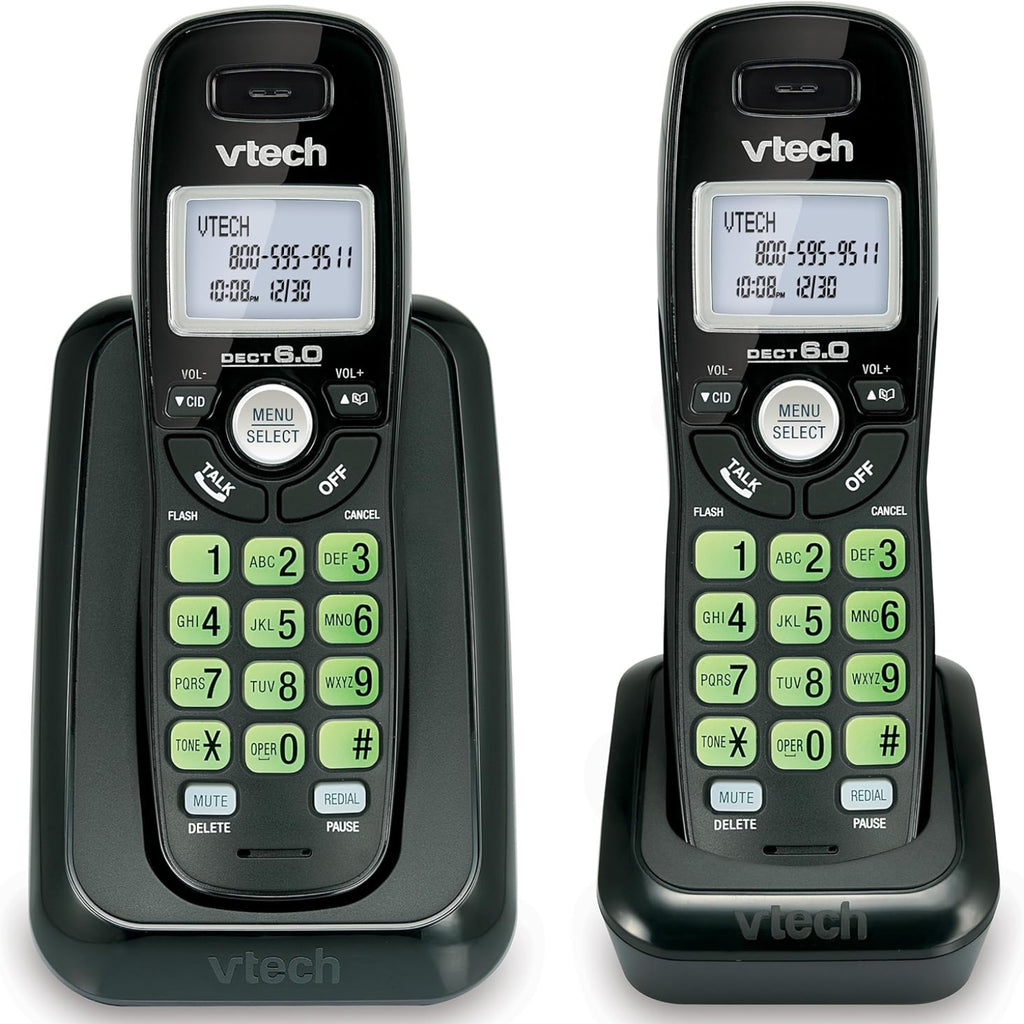 H15 - Vtech Dect 6.0 2-Handset Cordless Phone System with Caller ID, Backlit Keypad and Screen(CS6114-21)