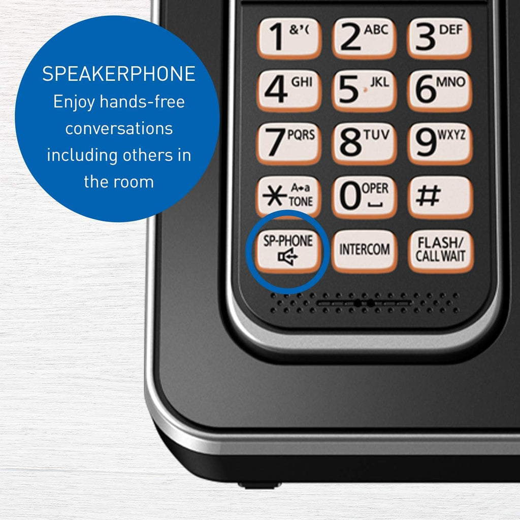 H16 - Panasonic DECT 6.0 Expandable Cordless Phone with Answering Machine and Call Block - 1 Cordless Handset - KX-TGD390CB