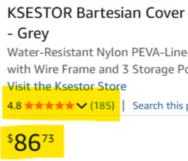 H22 - KSESTOR Bartesian Cover - Waterproof Dust Cover - 3 Pockets - Grey