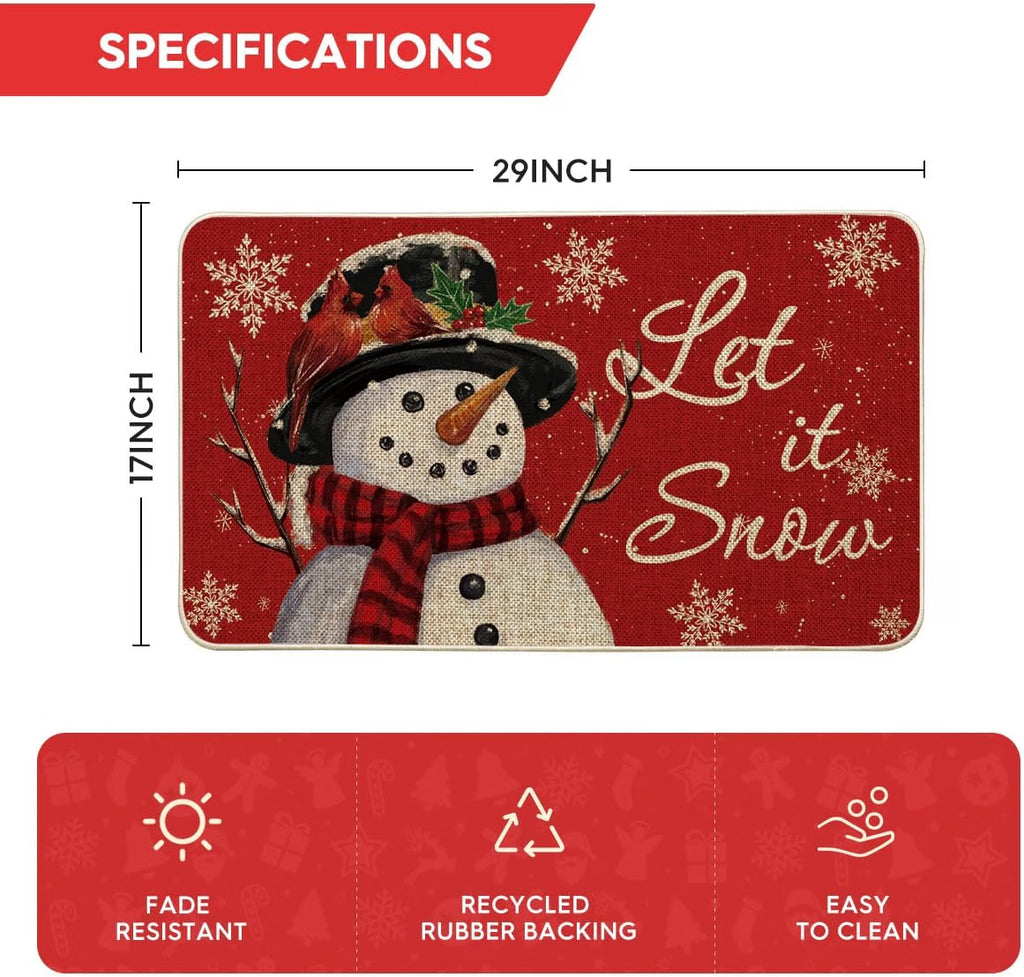 H23 - Artoid Fashion Decorative Doormat Snowman "Let it Snow"