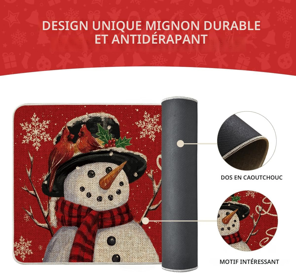 H23 - Artoid Fashion Decorative Doormat Snowman "Let it Snow"