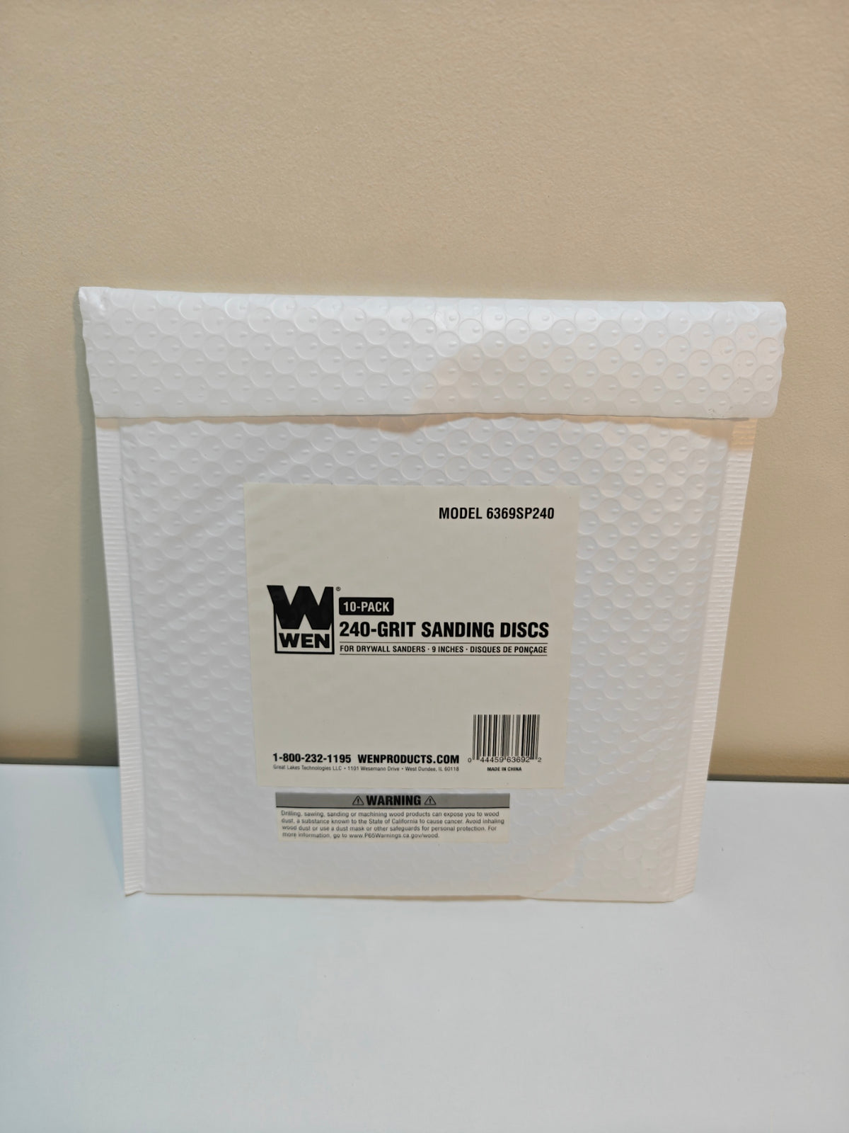 H25 - WEN - 240 Grit Drywall Sander - 9" Sandpaper - Pack of 10