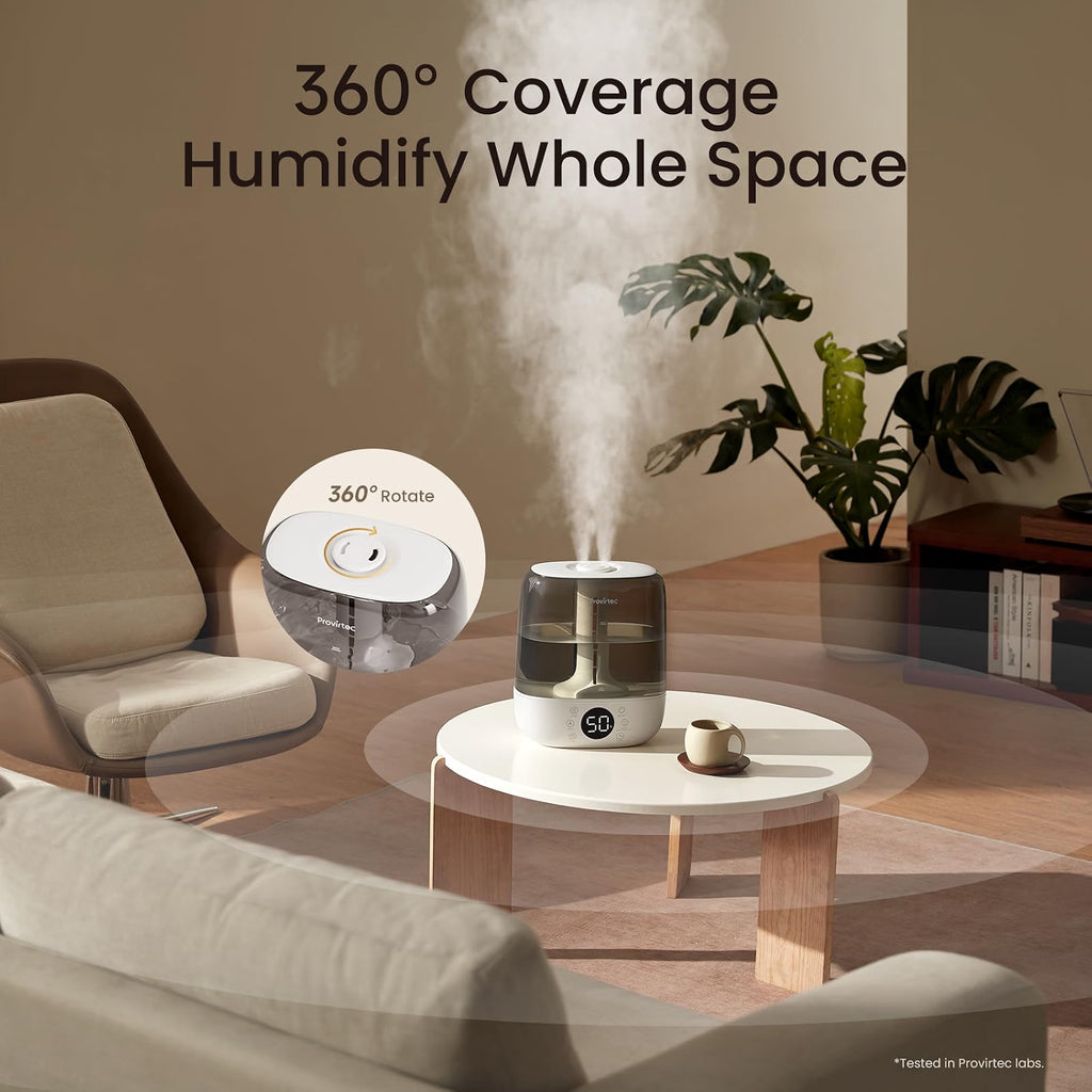 H27 - Provirtec 6L Self-Cleaning Humidifier for Large Room, Warm and Cool Mist