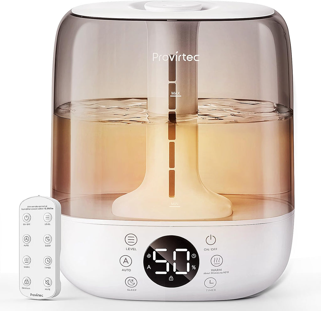 H27 - Provirtec 6L Self-Cleaning Humidifier for Large Room, Warm and Cool Mist