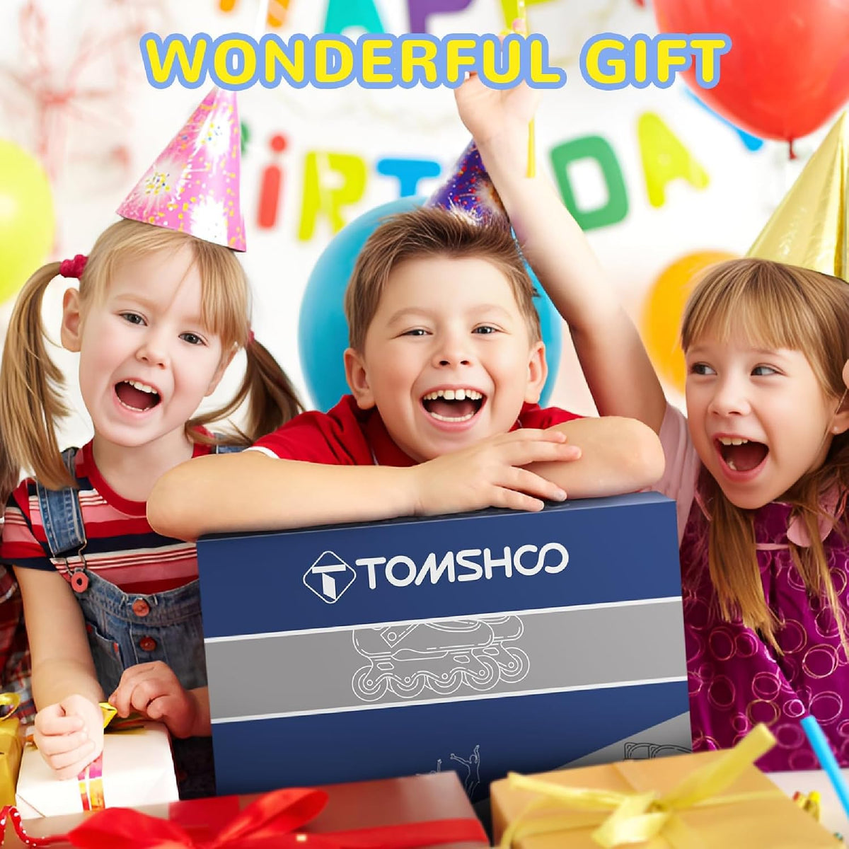 H28 - TOMSHOO Kids Inline Skates with Full Light Up Wheels