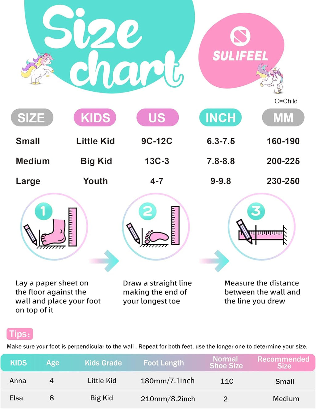 H29 - SULIFEEL Rainbow Unicorn Adjustable Inline Skates for Girls for Kids