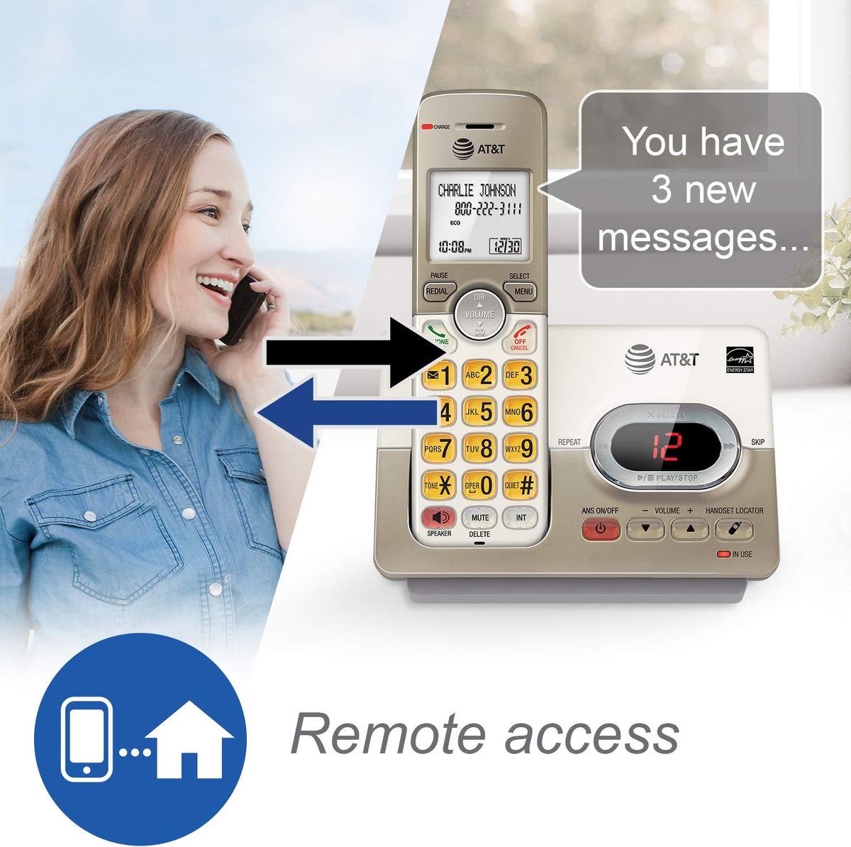 H30 - AT&T EL52203 2-Handsets Cordless Phone System with Answering System