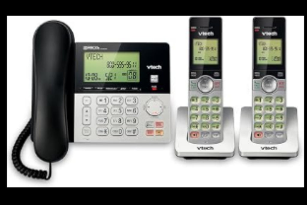 H3 - VTech CS6949-2 DECT 6.0 Corded/2-Cordless Telephone System, Black/Silver