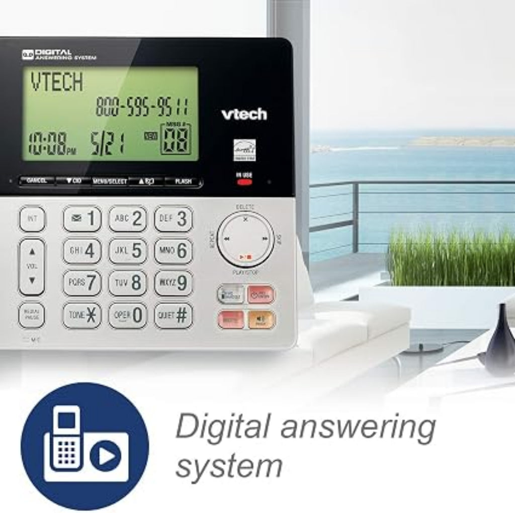H3 - VTech CS6949-2 DECT 6.0 Corded/2-Cordless Telephone System, Black/Silver