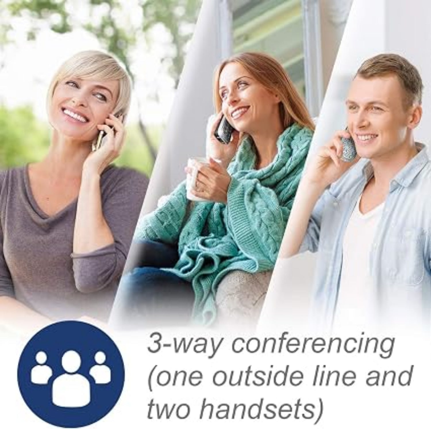 H3 - VTech CS6949-2 DECT 6.0 Corded/2-Cordless Telephone System, Black/Silver