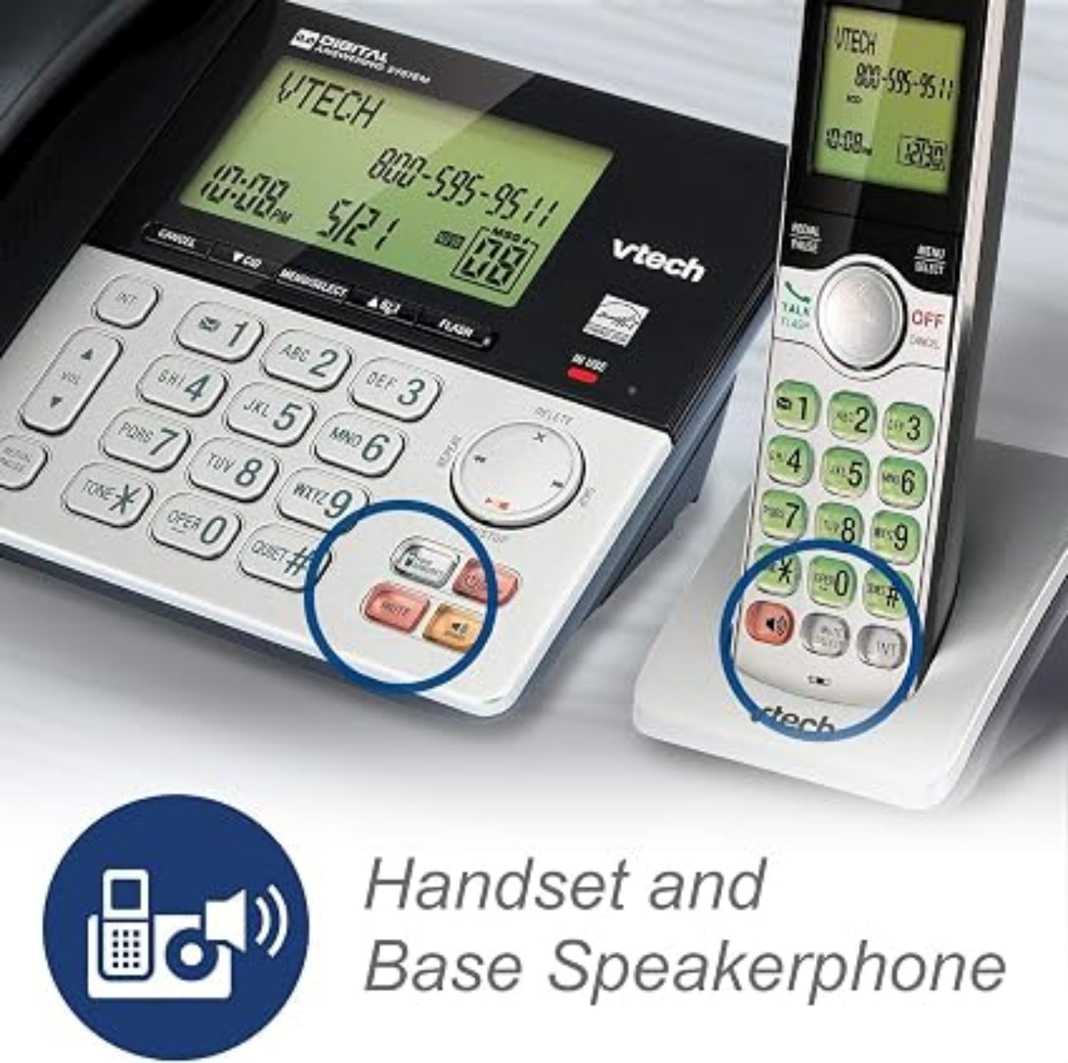H3 - VTech CS6949-2 DECT 6.0 Corded/2-Cordless Telephone System, Black/Silver