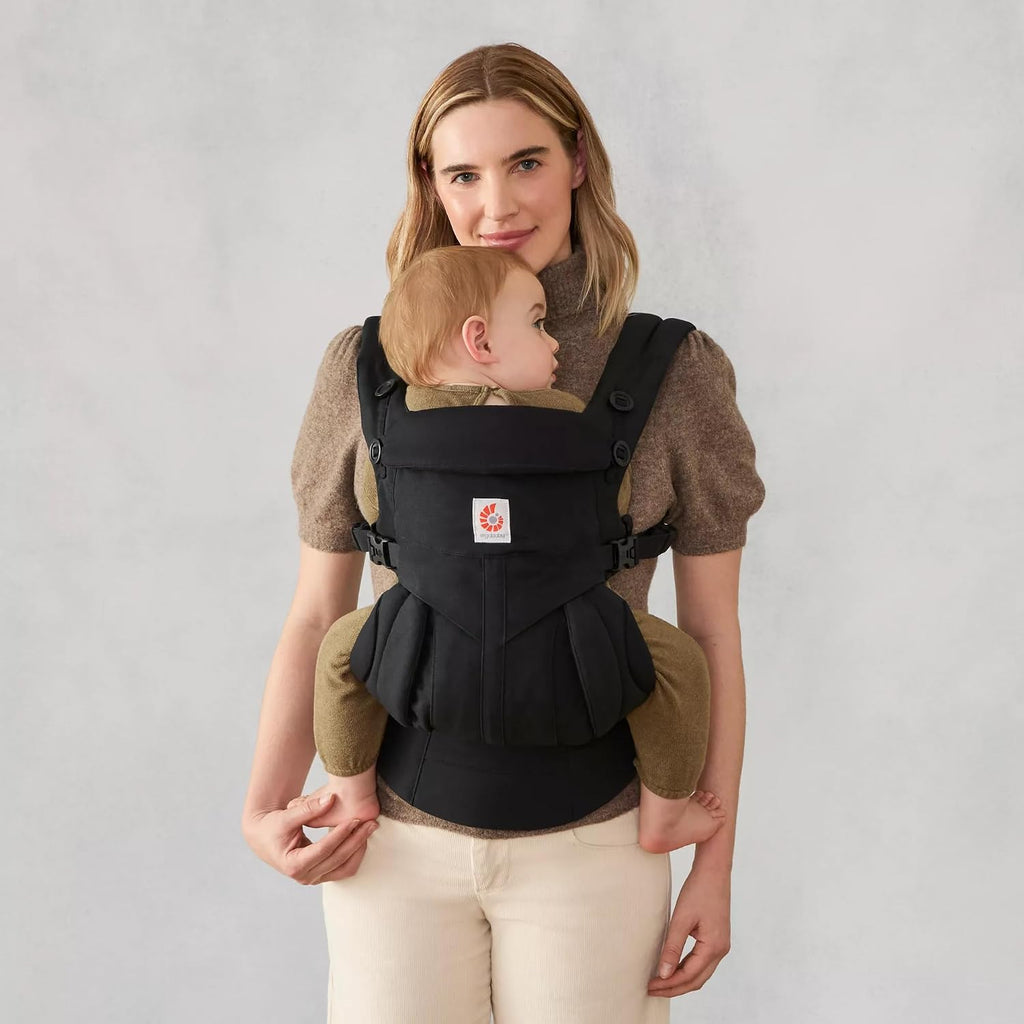 H9 - Ergobaby Omni Classic Baby Carrier for Newborn to Toddlers 0-48 Months | 4-Position 100% Premium Cotton Baby Carrier with Ergonomic Support, Fits 7-45 lbs, Pure Black
