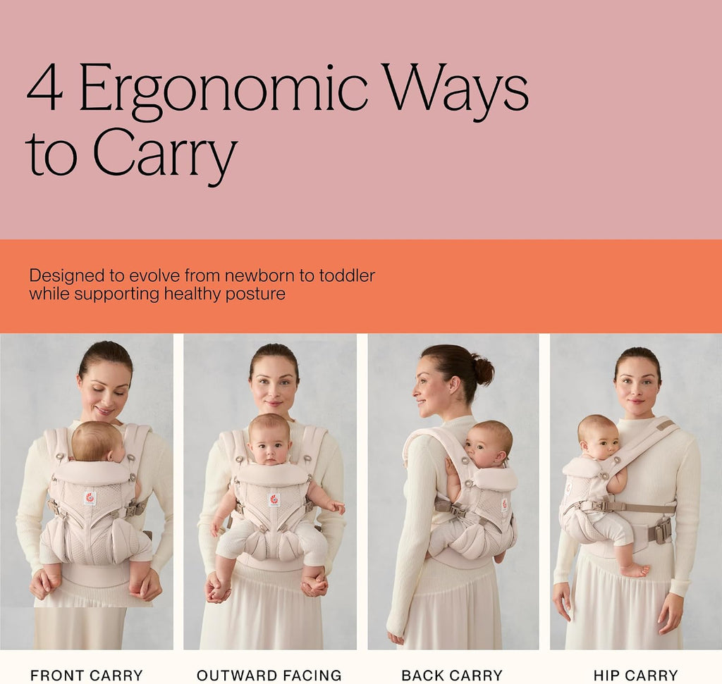 H9 - Ergobaby Omni Classic Baby Carrier for Newborn to Toddlers 0-48 Months | 4-Position 100% Premium Cotton Baby Carrier with Ergonomic Support, Fits 7-45 lbs, Pure Black