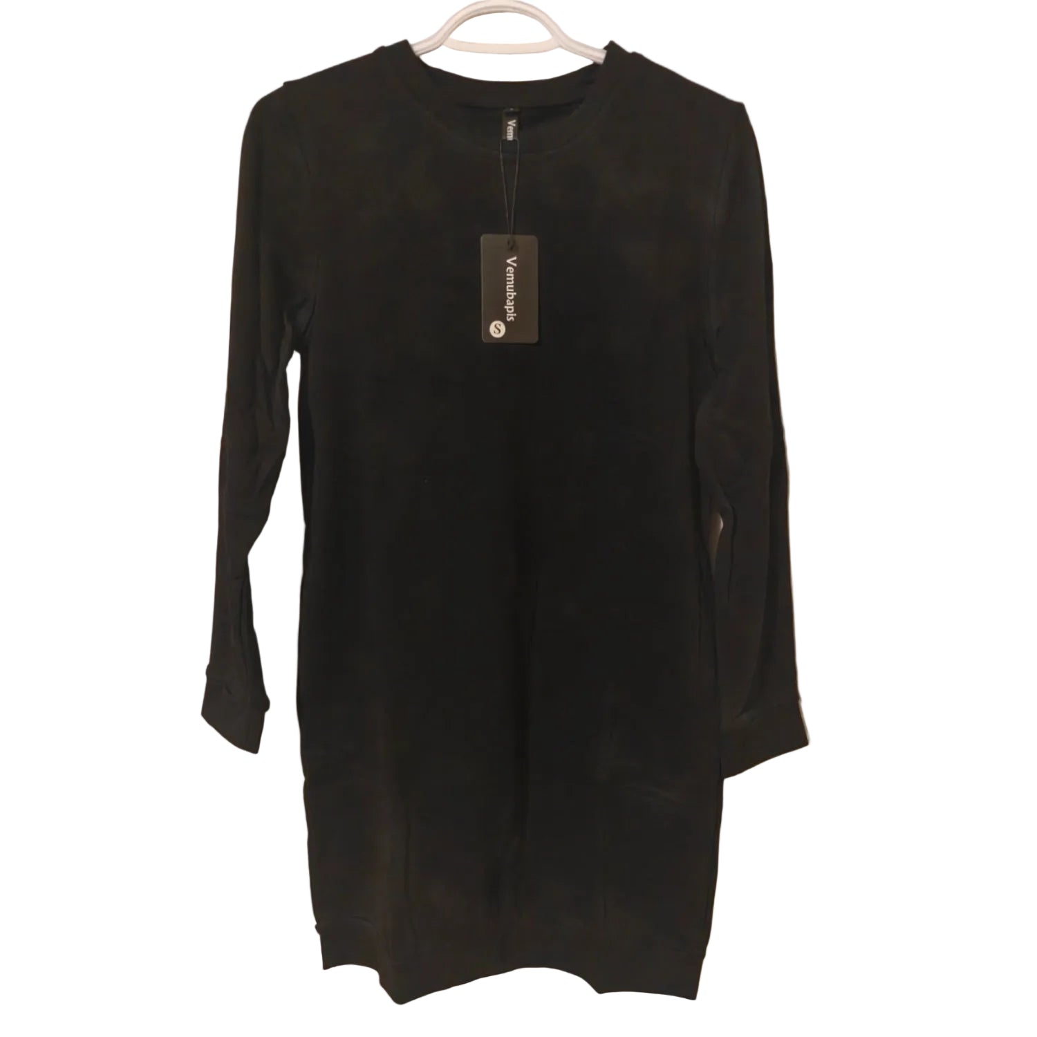 C13 - Women Crewneck Sweatshirt Dress Long Sleeve Casual Mini Dresses Pullover Pockets
