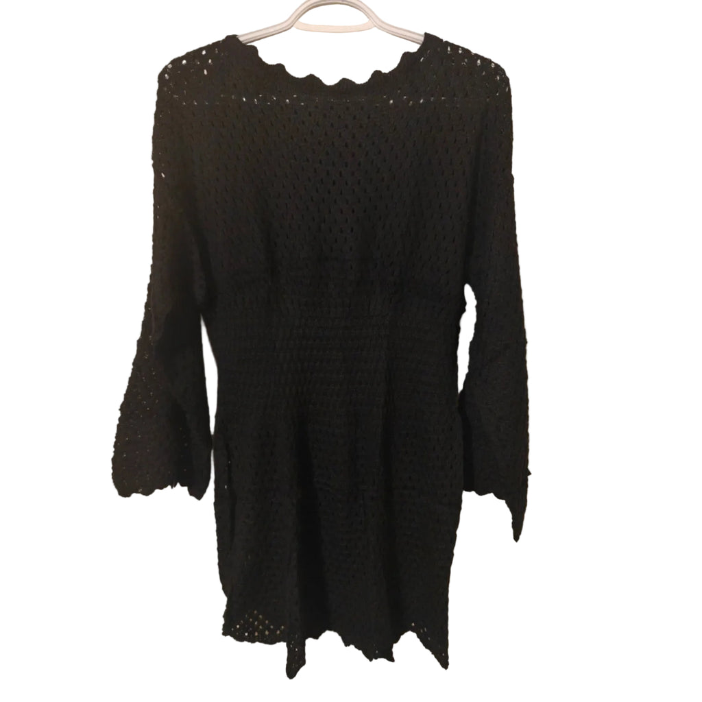 C17 - AiMgFUN Womens Swim Crochet Cover up Long Sleeve Bathing Suit Beach Dress Summer Swimwear Coverups