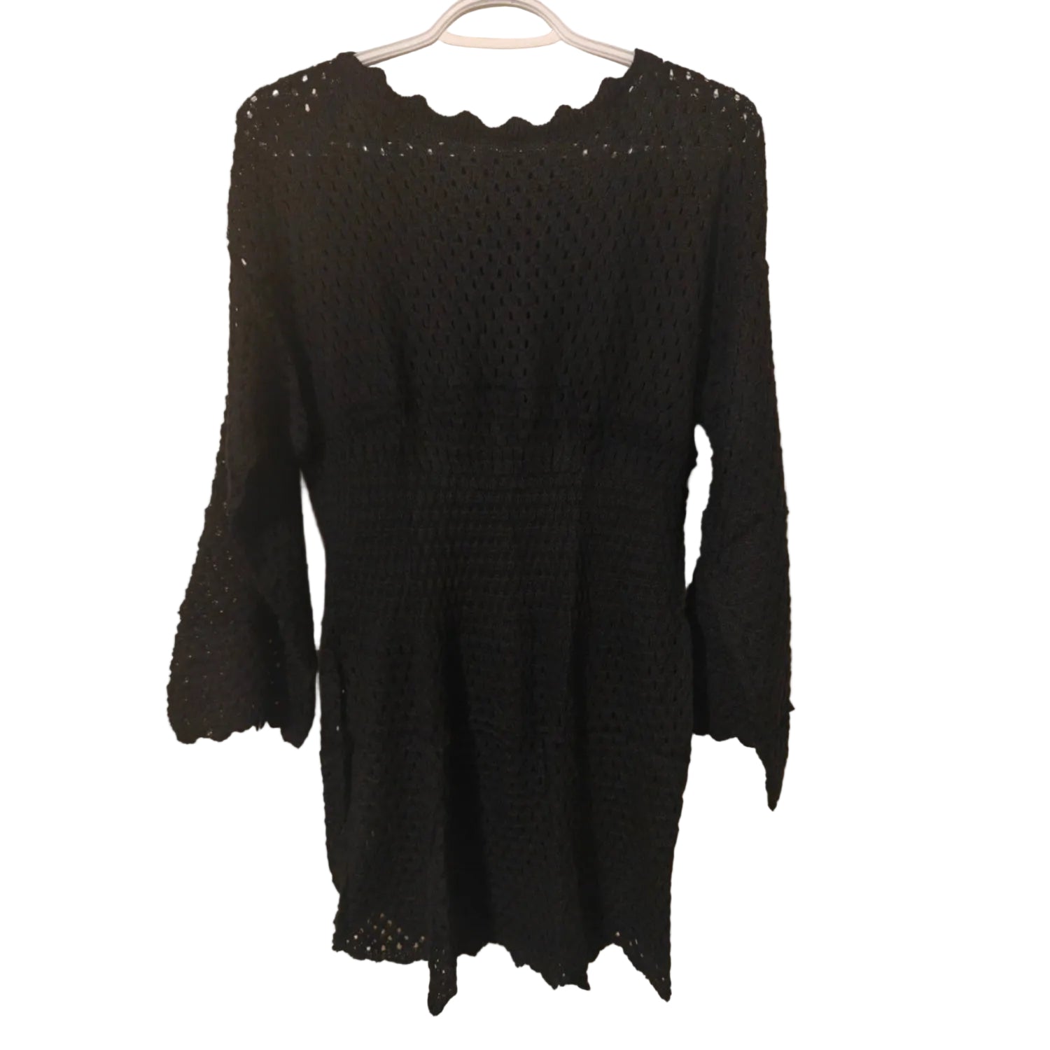 C17 - AiMgFUN Womens Swim Crochet Cover up Long Sleeve Bathing Suit Beach Dress Summer Swimwear Coverups