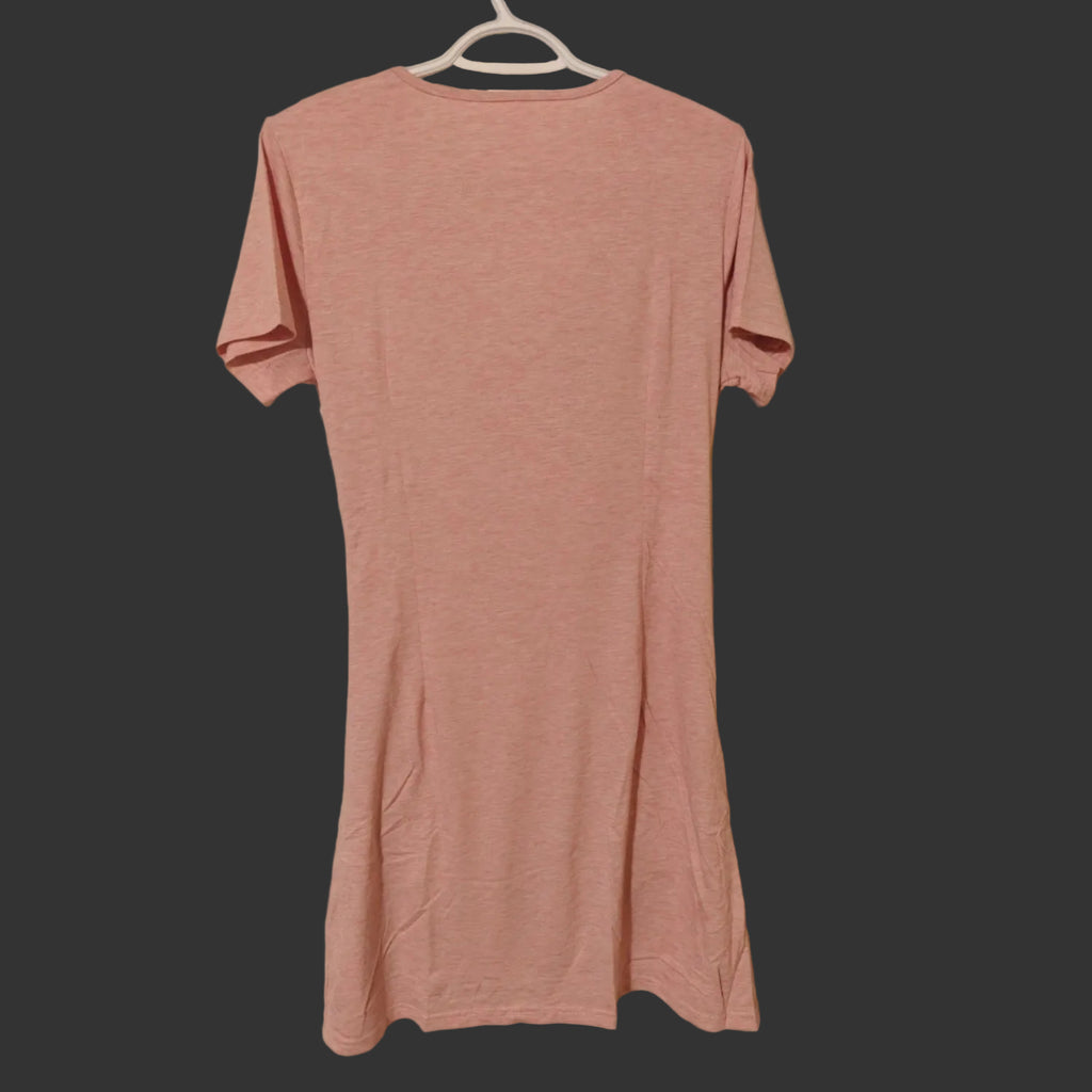 C23 - Jaysreate Women's Casual Summer Dress Ruffle T Shirt Ruched V Neck Tunic Short Sleeve Sun Dress for Women Beach Wear