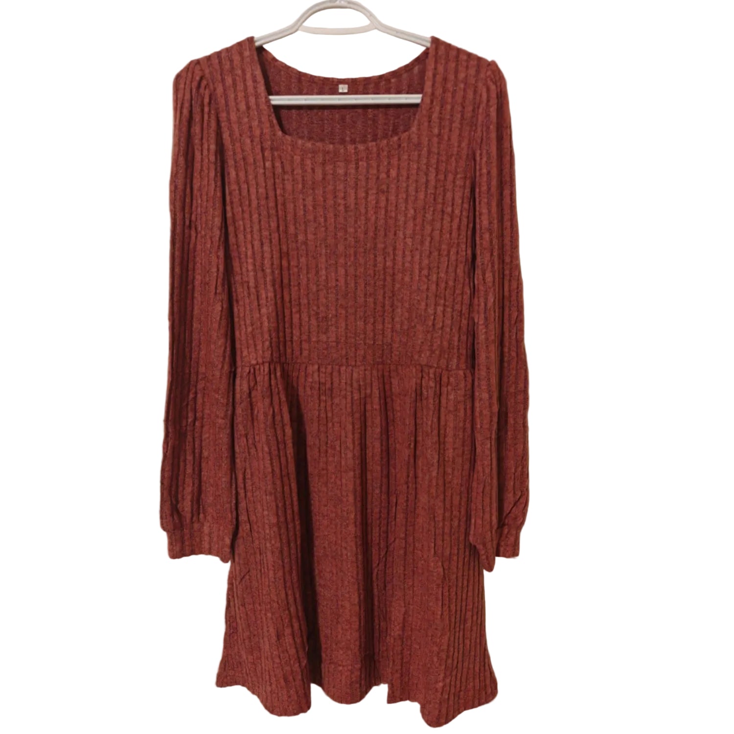 C25 - Jescakoo Fall Sweater Dresses Women - Women Long Sleeve Dress Square Neck Casual Babydoll Dress with Pockets