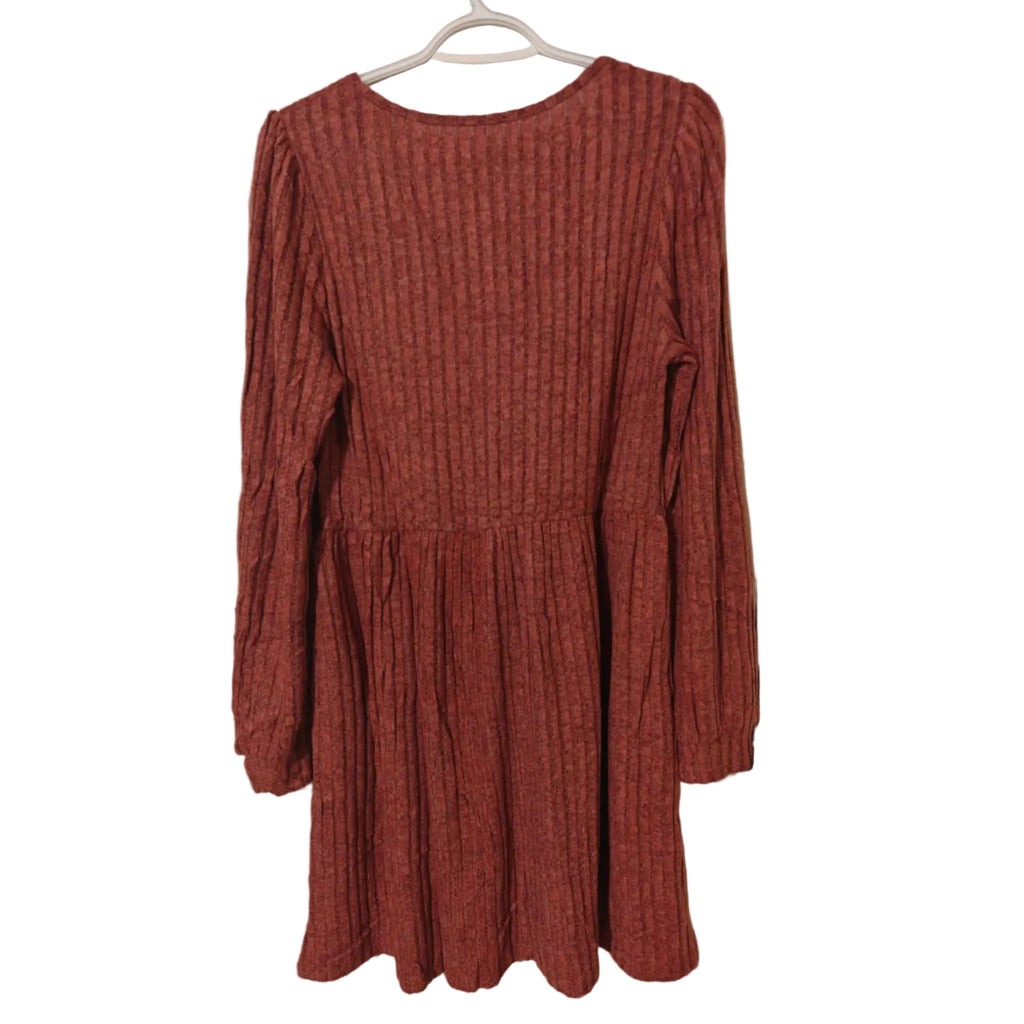 C25 - Jescakoo Fall Sweater Dresses Women - Women Long Sleeve Dress Square Neck Casual Babydoll Dress with Pockets