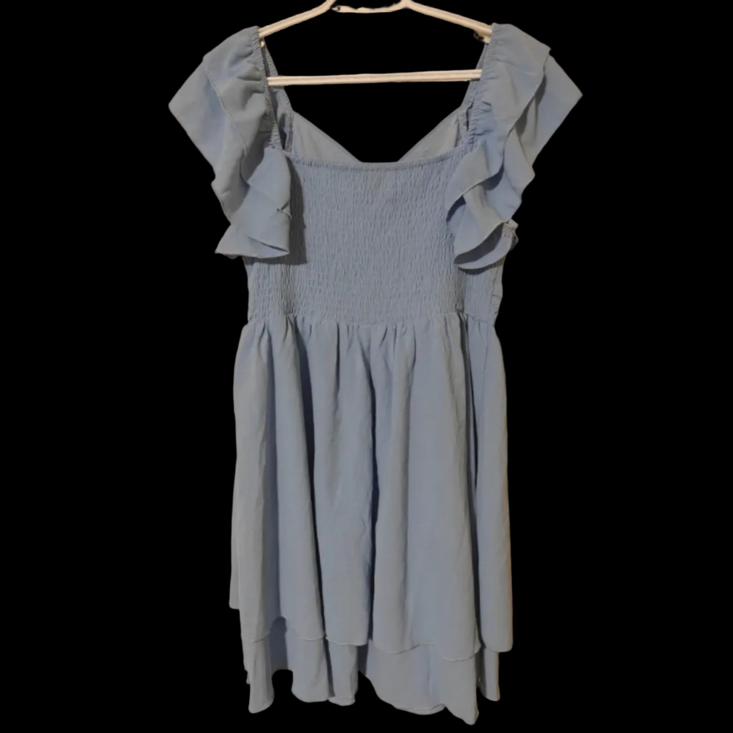 C46 - CICIDUDU Women's Summer Dress Casual Wrap V Neck Flutter Sleeve Double Layer Ruffle Wedding Guest Short Mini Dresses