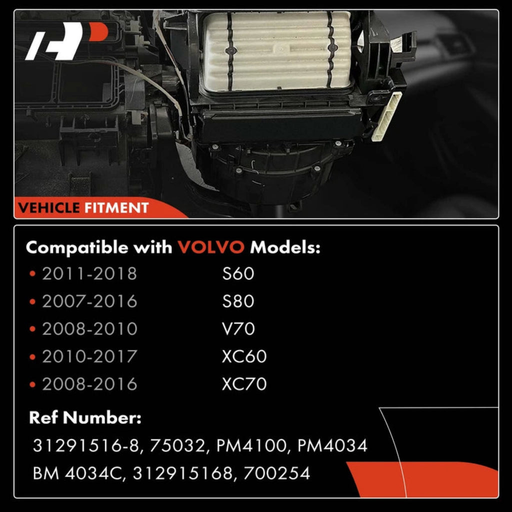 A1 - A-PREMIUM HVAC Heater AC Heater Blower Motor with Fan Cage for Volvo S60 S80 V70 XC60
